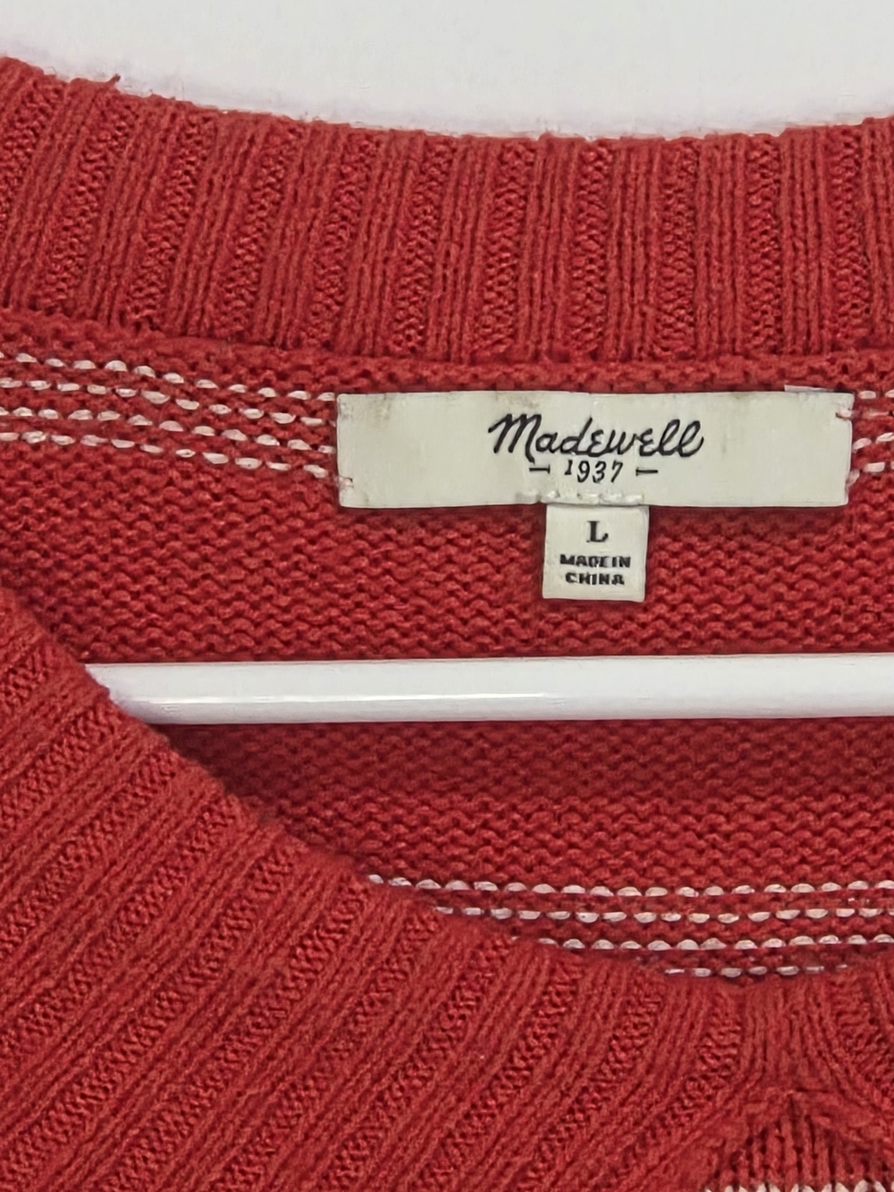 Madewell Red Striped Scoop-Collar Sweater - Picture 8 of 10